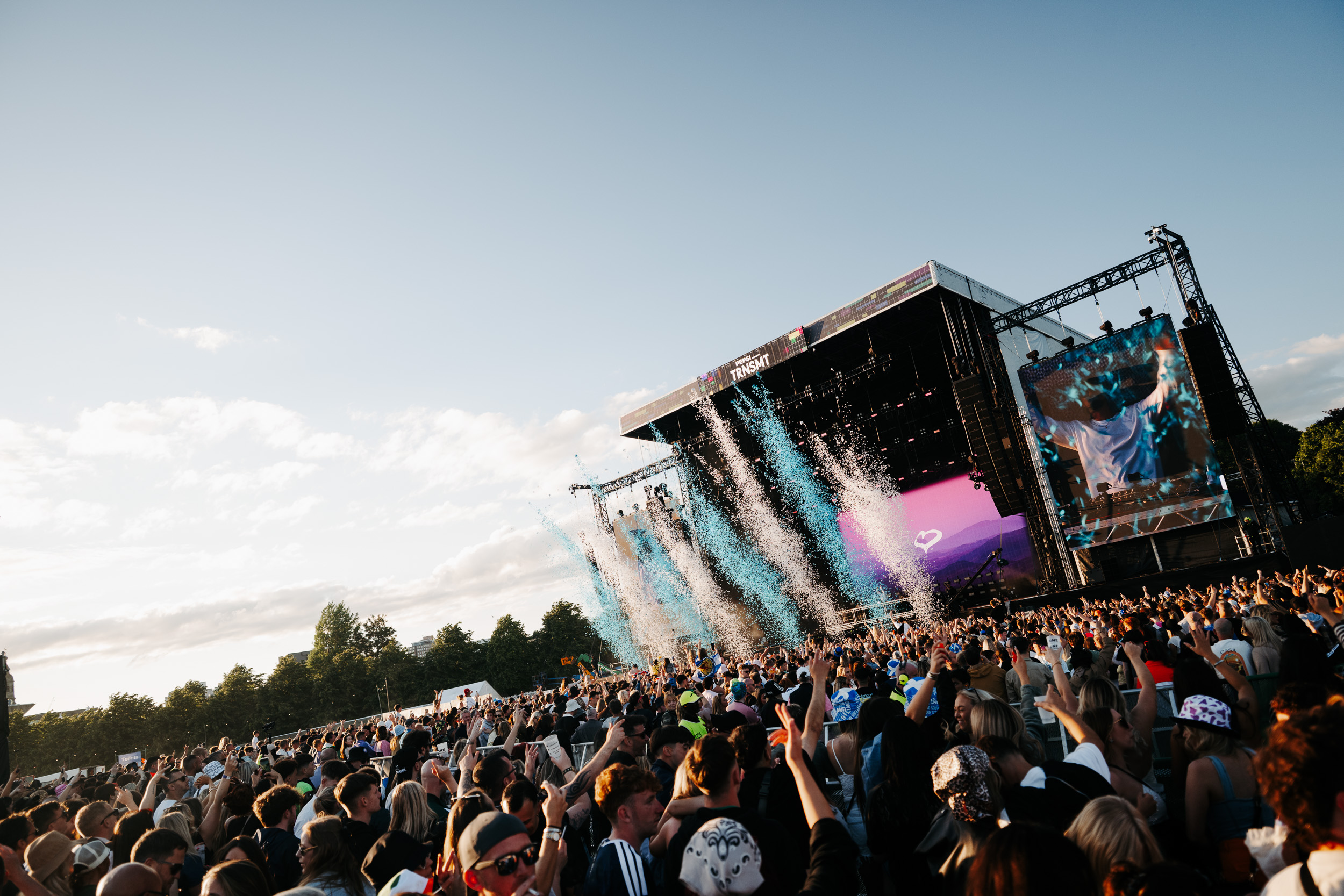confetti in the air at the main stage